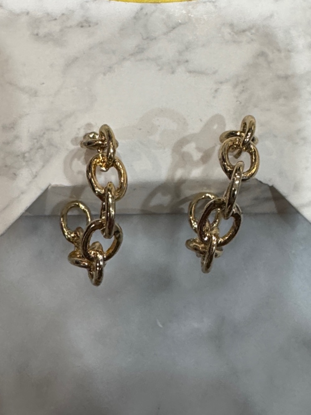 Gold Link Hoop Earrings - Women's Fashion Jewelry